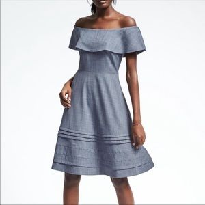 Banana Republic off shoulder blue dress